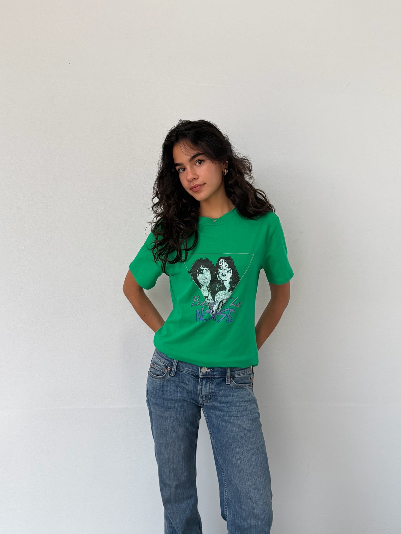"bring the noise" tee green